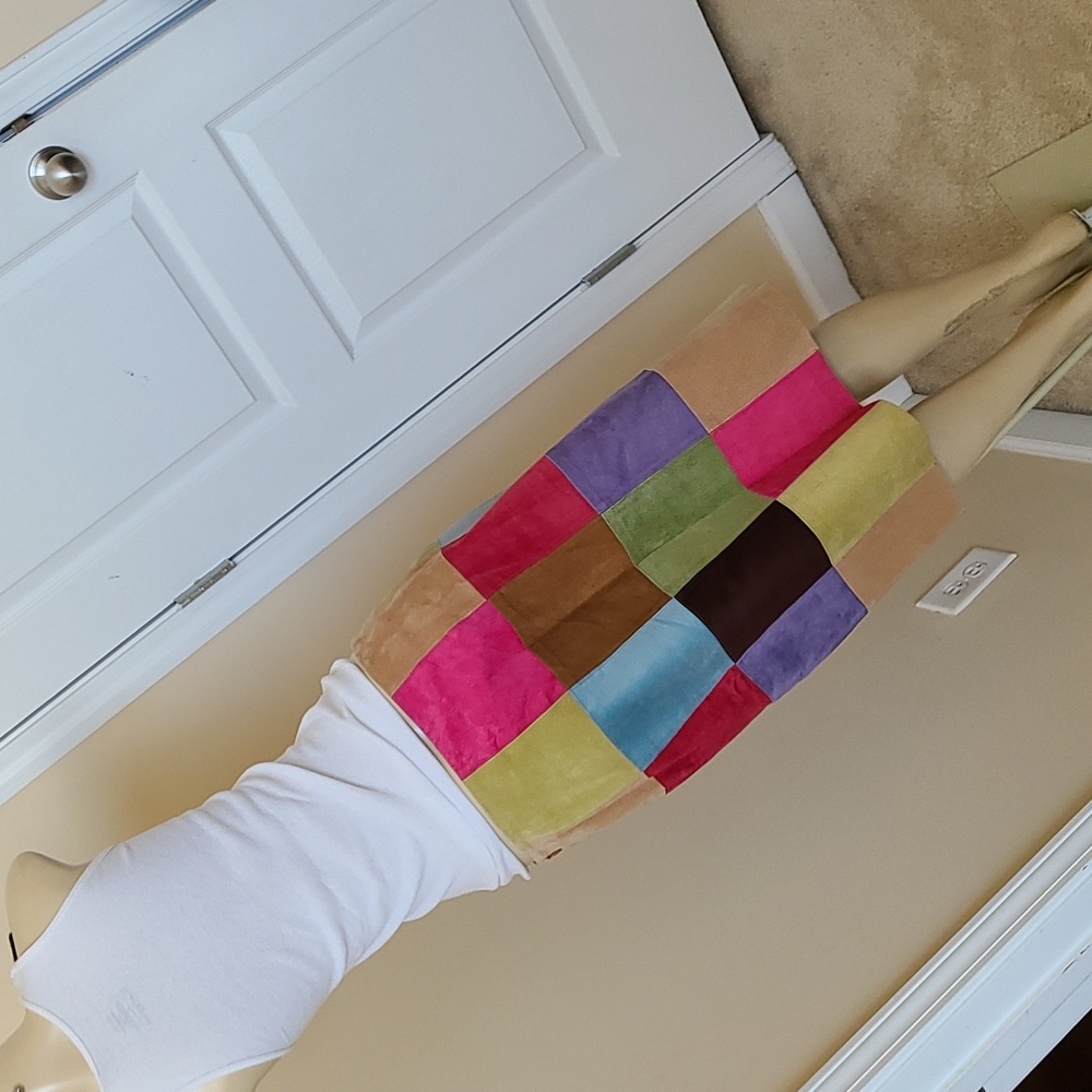 Inc Genuine Leather Patchwork Skirt - image 3